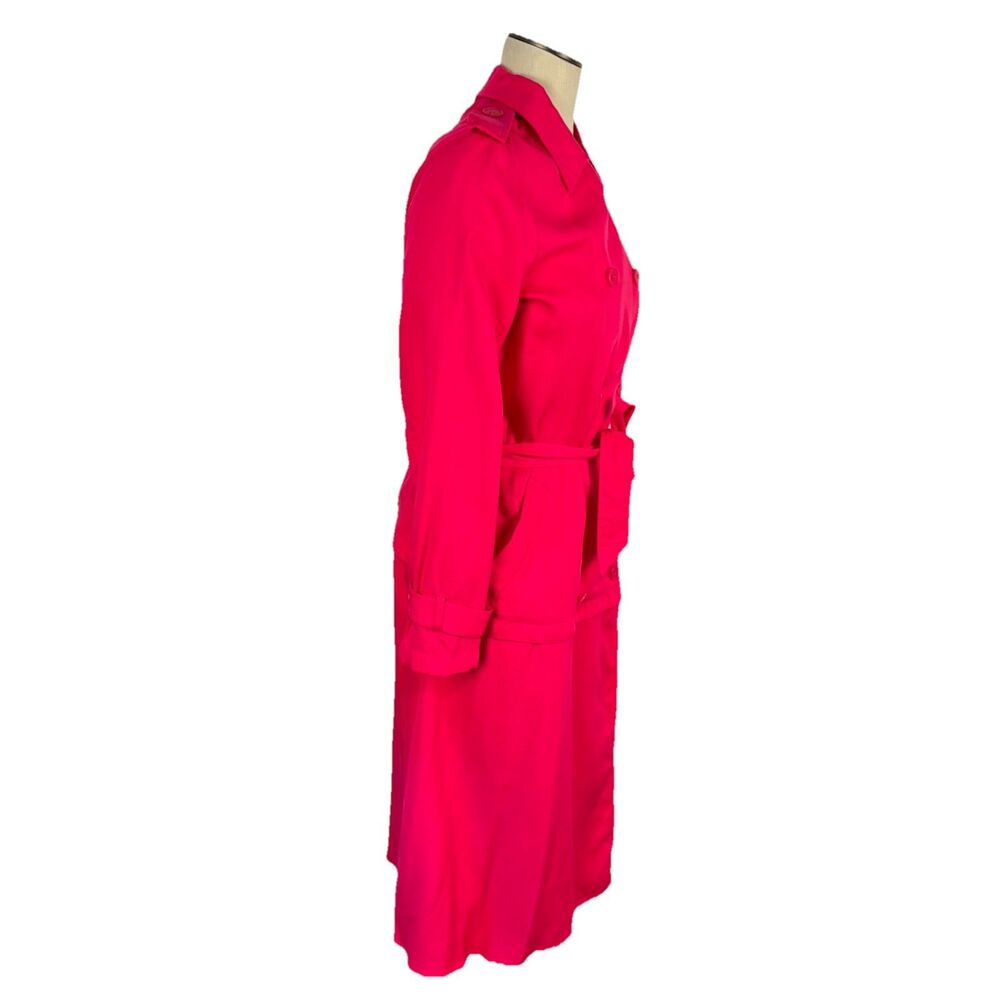 TRF_Outerwear by ZARA Womens M Lightweight Trench Coat Belt Fuchsia Pink Lyocell - Picture 3 of 8